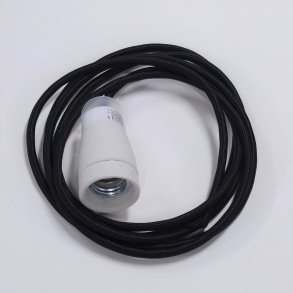 E27-suspension - Super215 - GLASS-shade (WHITEcord), 3 meter