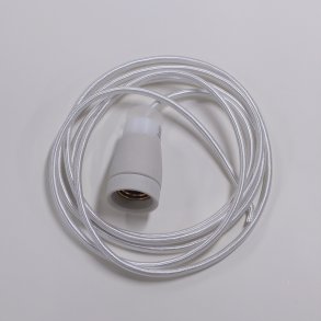 E27-suspension - Super215 - GLASS-shade (WHITEcord), 3 meter