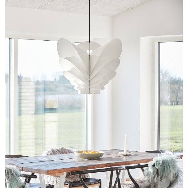 Flora Folio 650P - HVID MALET (E27, MAX 200W) - Sort ledning