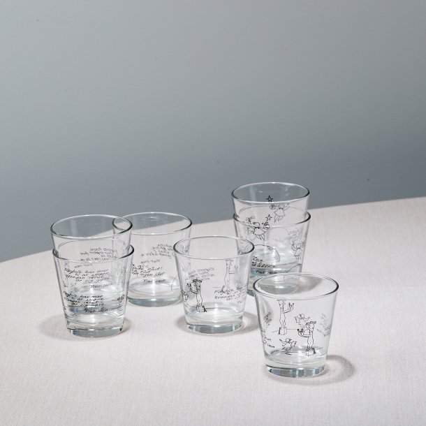 Waterglass w. grook: "Love while you've got.." &amp; "Of drink and victuals.." - piet-hein