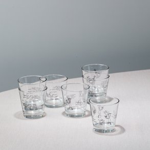 Waterglass w. grook: EXPERTS HAVE THEIR EXPERT FUN