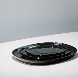 16*19 cm superellipse Plate BLACK - piet hein