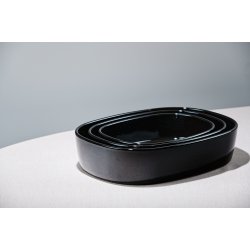 Superellipse fad i porceln 23*30*7 cm - HJ/Sort