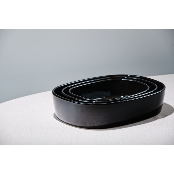 Superellipse fad i porceln 23*30*7 cm - HJ/Sort