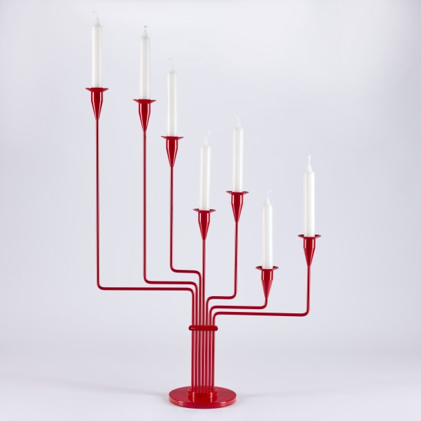 Great Bear Candelabra (RED) H. 63cm. (RAL 3020 - Glossy) incl. Grease Guards
