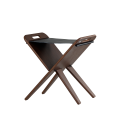 Klaburet - Walnut veneer, seat black leather