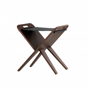 Klaburet - Walnut veneer, seat black leather