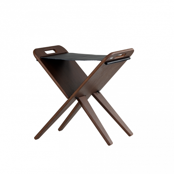 Klaburet - Walnut veneer, seat black leather