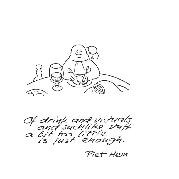 Waterglass w. grook: "Love while you've got.." &amp; "Of drink and victuals.." - piet-hein