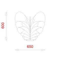 Flora Folio 650P - HVID MALET (E27, MAX 200W) - Sort ledning