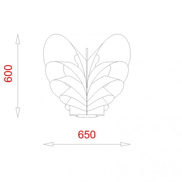 Flora Folio 650P - HVID MALET (E27, MAX 200W) - Sort ledning