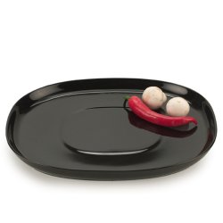 Superellipse tallerken flad 20*24 cm - SORT