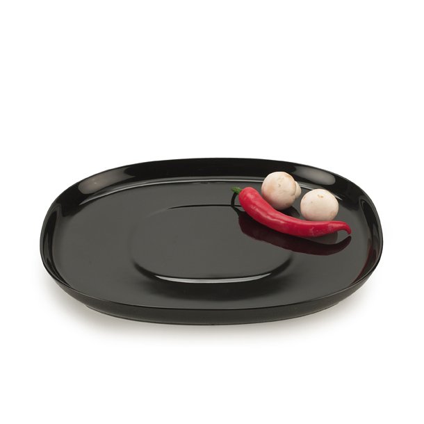 Superellipse tallerken flad 20*24 cm - SORT