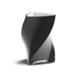 TWISTER vase 16 cm - BLACK (3 layer glass)