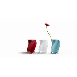 TWISTER vase 16 cm - AQUAMARIN (3 layer glass)