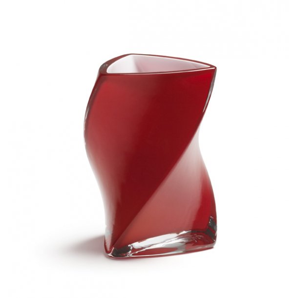 TWISTER-vase 16 cm - RD ( 3 lag glas ) - 2. sort.
