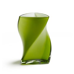 TWISTER vase 16 cm - LIME (3 layer glass)