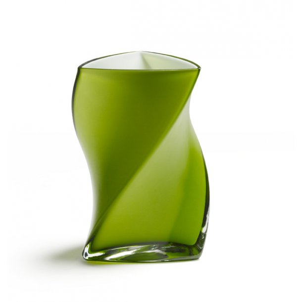 TWISTER vase 16 cm - LIME (3 layer glass)