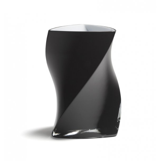 TWISTER vase 24 cm - SORT (3 lag glas)
