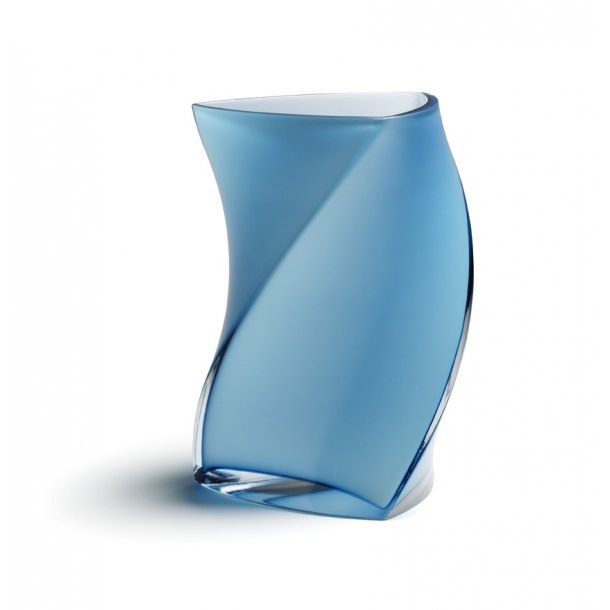 TWISTER vase 24 cm - AQUAMARIN (3 lag glas)