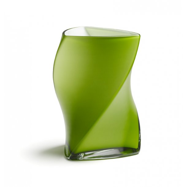 TWISTER vase 24 cm - LIME (3 layer glass)