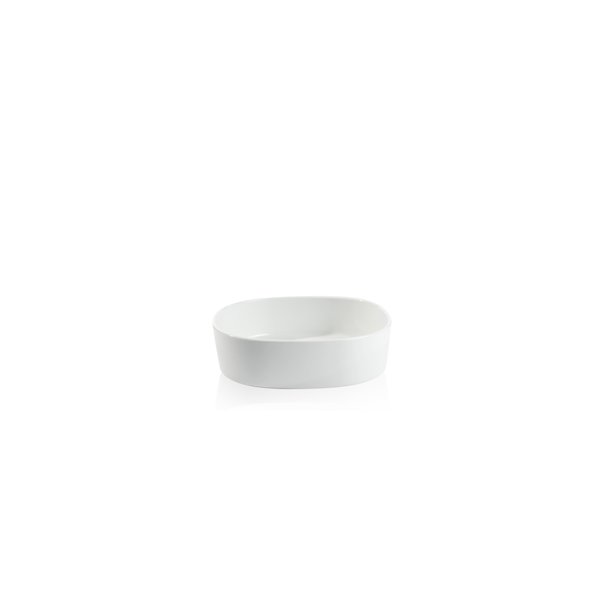 Supercirkulr fad i porceln 26*26*7 cm - HJ/Hvid