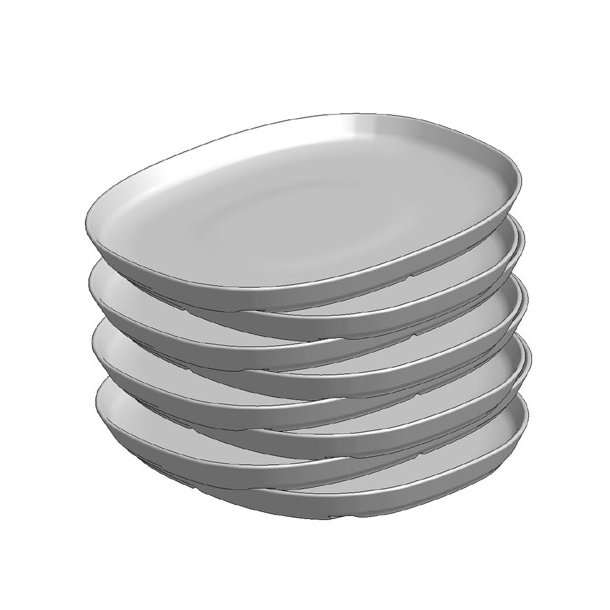 25*30 cm superellipse Plate WHITE - piet hein