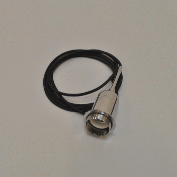 RA400P Pendant Socket house chrome w. black cord