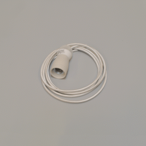 E27-suspension - Superegg300 - GLASS-shade (WHITE cord), 3 meter