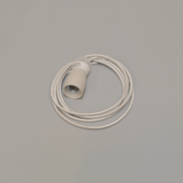 E27-suspension - Superegg300 - GLASS-shade (WHITE cord), 3 meter
