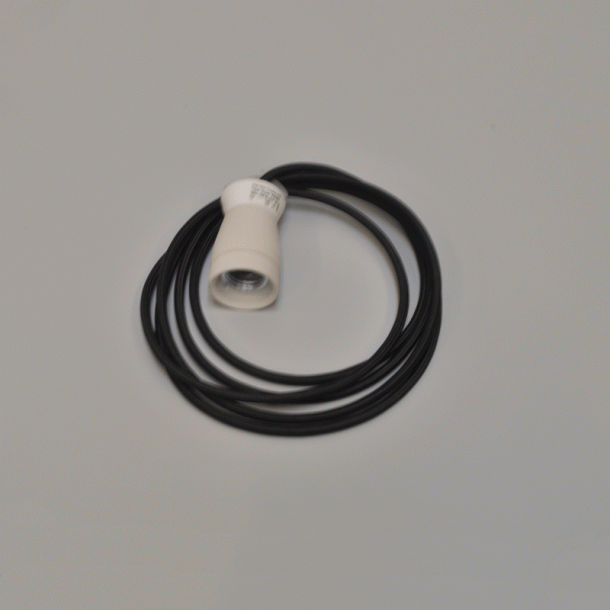 E27-suspension - Superegg300 - GLASS-shade (BLACK cord), 3 meter